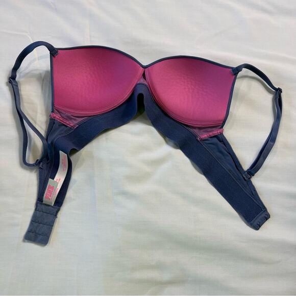 PINK Victoria's Secret Women's 32B Bra Blue Wireless Push-Up Adjustable Straps - Picture 5 of 7